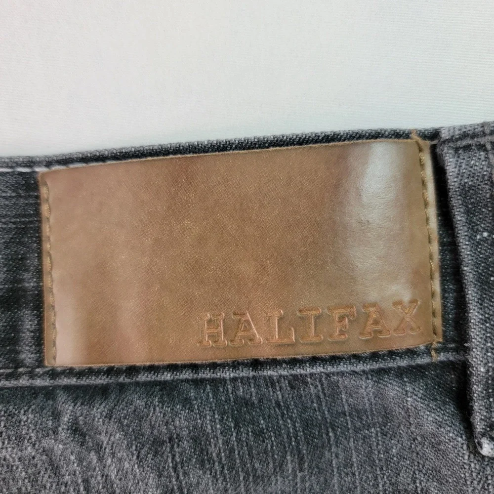 Halifax Mens Baggy Denim Shorts Faded Black Skater Streetwear 40W